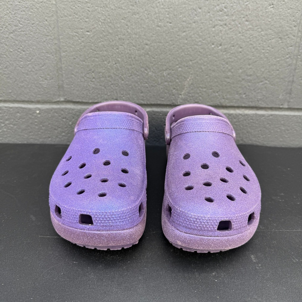 Crocs Women's Classic Platform Glitter Clog US 10 Dark Iris 207241-5AS Sandals - Picture 3 of 6